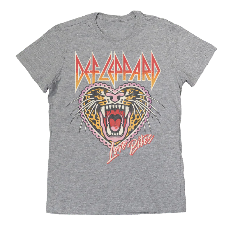 Leppard Love Bites Women's Grey T-Shirt - Def Leppard
