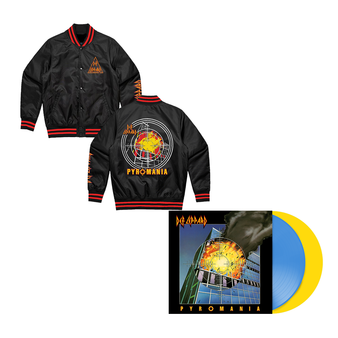 Pyromania 40 Exclusive Colour 2LP + Pyromania Bomber Jacket Def Leppard
