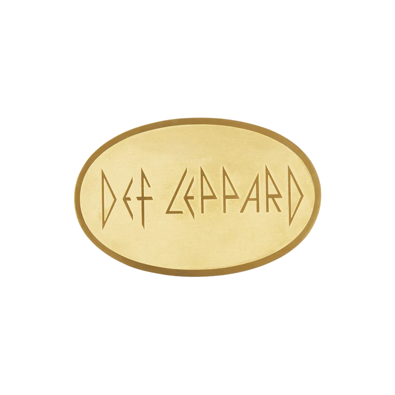 Def Leppard - Logo Antique Brass Buckle and Brown Belt