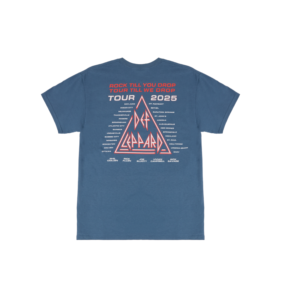 Def Leppard - Rock Til You Drop 2025 Tour Date T-Shirt