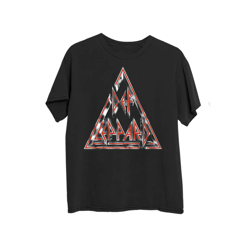 Def Leppard - Chrome Logo Live 2026 Black T-Shirt