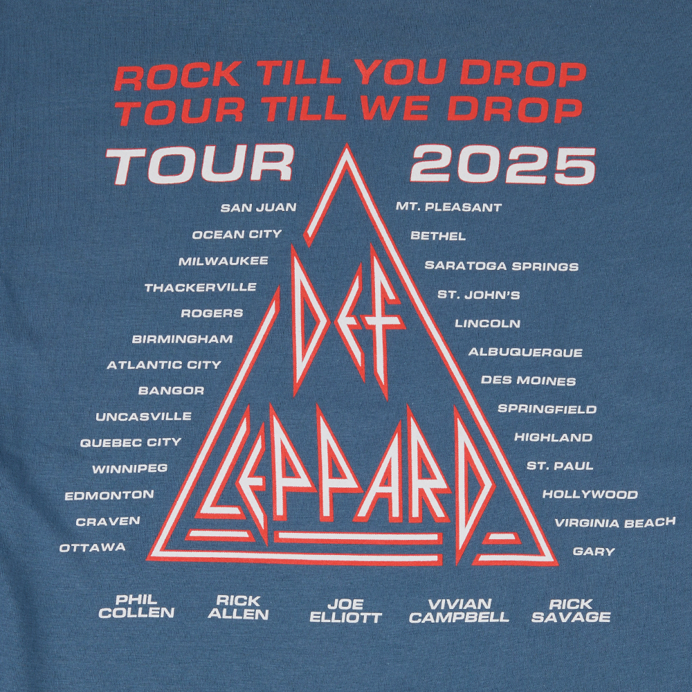 Def Leppard - Rock Til You Drop 2025 Tour Date T-Shirt