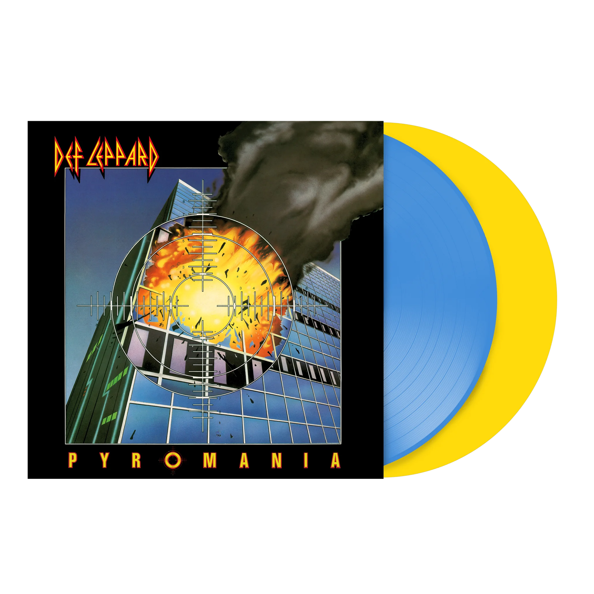 Pyromania 40: Exclusive Colour 2LP + Pyro Bullseye US Tour 1983 T-Shirt + Stagefright Dad Hat